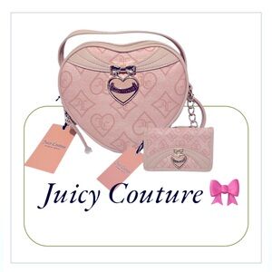 🎀 Juicy Couture Pink Clay Precious Moments Crossbody + Matching Wallet NWT  🎀